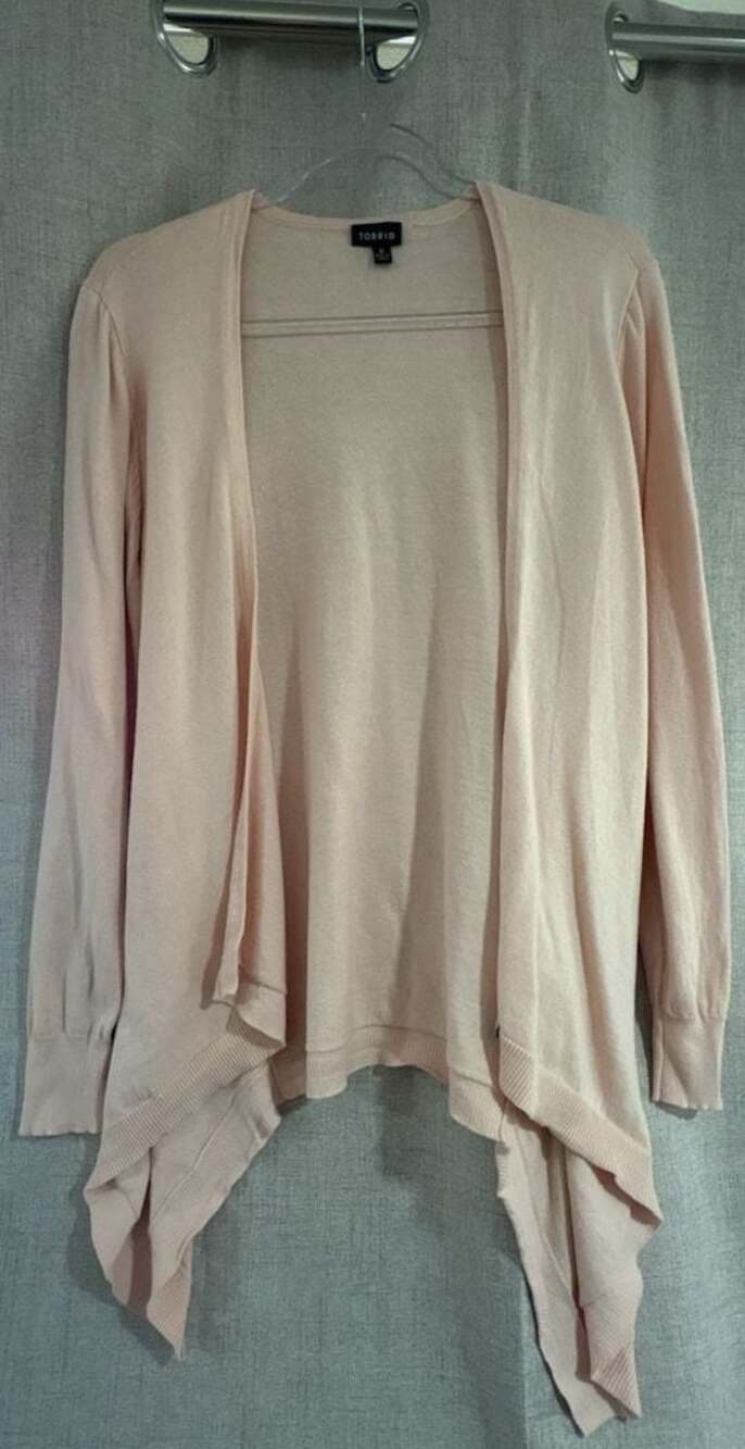 Torrid Women's Pink Lightweight 100% Cotton Flyaway Cardigan - Picture 1 of 7